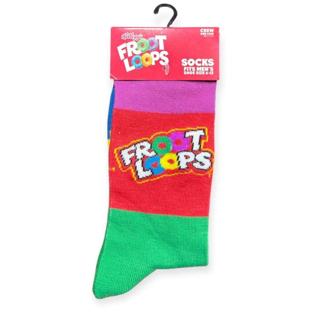 Fruit Loops Cereal Men’s Socks Sizes 6-12 Retro Colorful‎ Socks Y2K BNWT